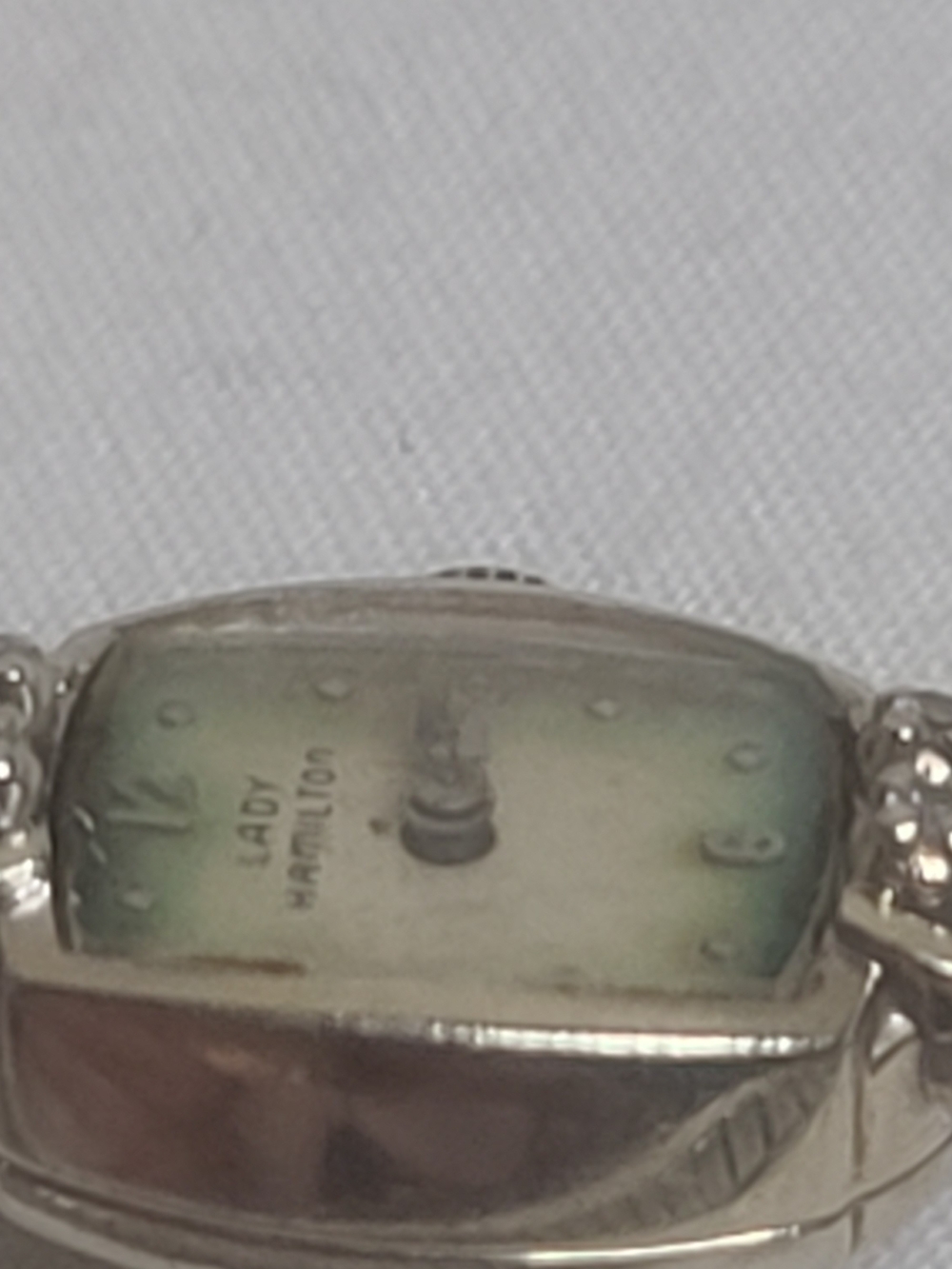 14k Solid Yellow Gold Vintage Lady Hamilton & Diamonds Wind Up Wristwatch - Picture 11 of 17